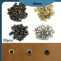 ALENNA 50pcs 1.5/2.0/2.5MM Mini Ultra-small อุปกรณ์เย็บผ้า อุปกรณ์เสริมกระเป๋าตุ๊กตา หัวเข็มขัดตุ๊กตา DIY หัวเข็มขัด ปุ่มตาไก่โลหะ