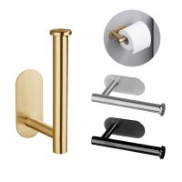 Self Adhesive Gold Toilet Paper Towel Holder Stainless Steel Wall Mount No Punching Tissue Roll Dispenser for Bathroom Kitchen Toilet Roll Holders