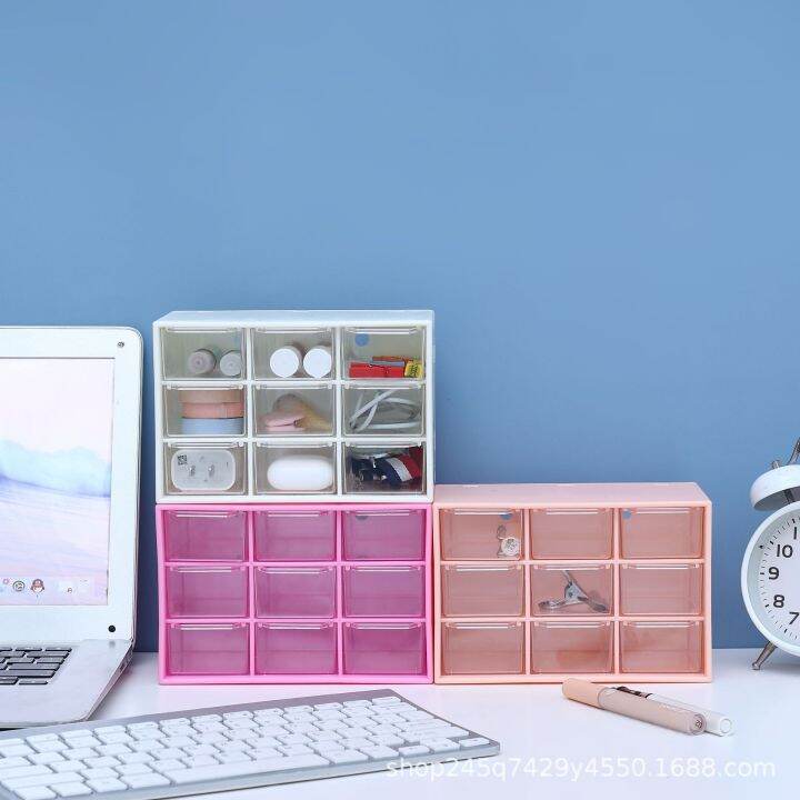 cod-ins-style-girl-bedroom-nine-grid-storage-box-9-grid-hand-account-tape-transparent-drawer-style-desktop