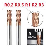 R0.2 R0.5 R1 R2 R3 หัวกัดมุมรัศมี HRC60 D1.5mm-D12mm 4 ขลุ่ยโลหะผสมเคลือบทังสเตนเหล็ก CNC เครื่องมือ R Bullnose