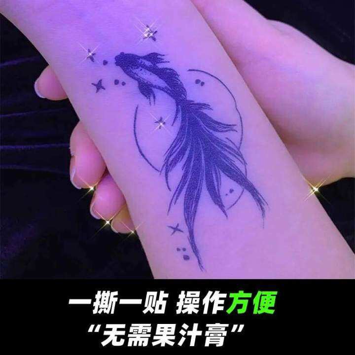 koi-herbal-tattoo-stickers-juice-trend-waterproof-durable-non-reflective-advanced-realistic-arm-scar-stickers