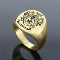 New Hip Hop Mens Fashion England Lion Carved Seal Gold Metal Ring Aristocratic Family Engagement Wedding Anniversary Gift