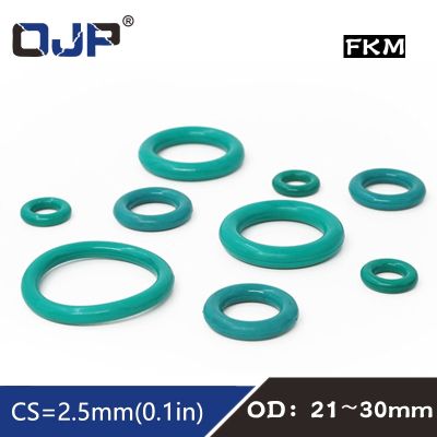 5PCS  Fluorine rubber Ring Green FKM O ring Seal OD21/22/23/24/25/26/27/28/29/30*2.5mm Thickness Rubber O-Ring Oil Ring Gaskets Gas Stove Parts Access