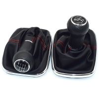 หนัง PU บูตเกียร์หัวเกียร์เกียร์6สปีดสำหรับ Volkswagen VW 1999-2004 Golf 4 MK4 GTI R32 Jetta