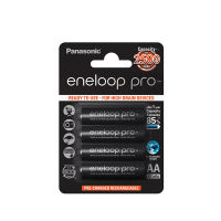 แบตเตอรี่ ถ่านชาร์จ Battery Ni-MH Panasonic eneloop pro AA 2500 mAh Rechargeable (Pack 4)