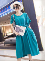 XITAO Dress Loose Fashion Solid Color Casual T-shirt Dress