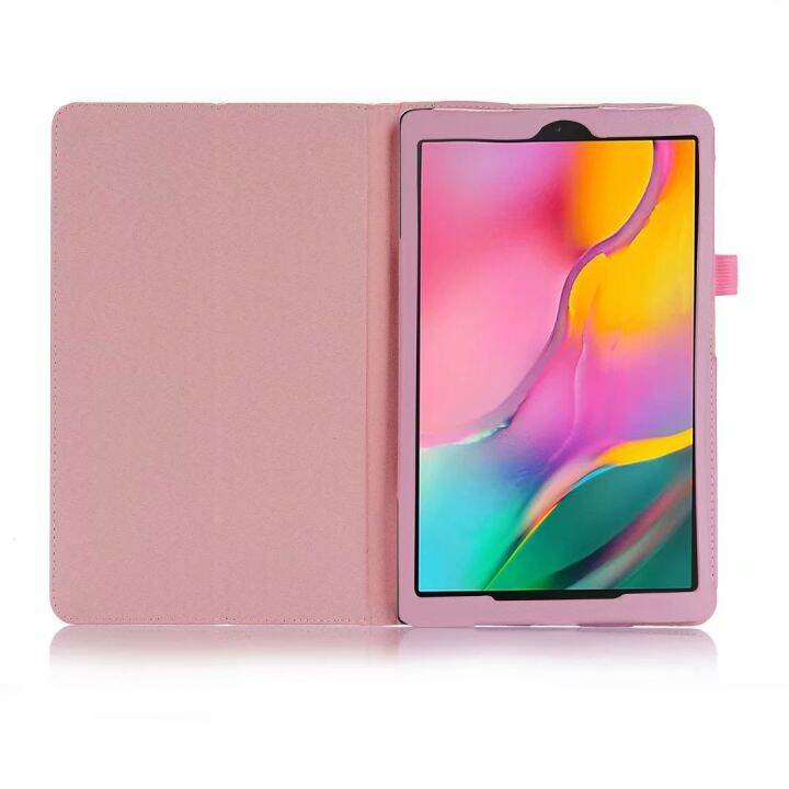 กรณีการป้องกันแท็บเล็ตคลาสสิกลิ้นจี่แบบสีทึบพลิกปกหนังสำหรับ-samsung-galaxy-tab-a-10-1-2019-sm-t510-sm-t515