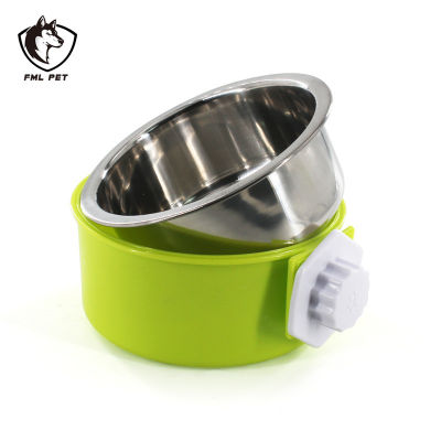 Stainless Steel Bowl Hanging Anti-skid Cute Dogs Cats Water Feeder 2018 New Dog Food Cage for Small Animals