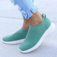 Women Shoes Knitting Sock Sneakers Women Spring Summer Slip On Flat Shoes Women Plus Size Loafers Flats Walking krasovki Famela