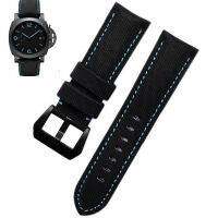 Nylon texture Leather Watchband for PAM Marina Watch Strap Black Blue 22mm 24mm 26mm Accessories celets