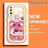 เคส Chenyyka สำหรับ Huawei P30 P30โปร P30ไลท์เคสโทรศัพท์ลายการ์ตูนหมีสตอเบอรี่ลายหมีลายคลื่นเคสซิลิโคนใสแบบนิ่มสีสันสดใสเคสใสเลนส์กล้องถ่ายรูปป้องกันการกระแทก