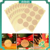 OKDEALS 60/120pcs คราฟท์ ความคิดสร้างสรรค์ ตกแต่งเค้ก กาวในตัว แท็กเปล่า สติ๊กเกอร์ฉลาก ซีลบรรจุภัณฑ์ กระดาษเหนียว