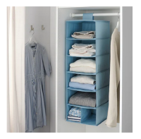 Storage with 7 compartments, blue-grey30x30x90 cm.