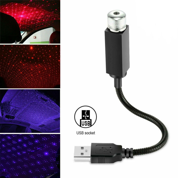 ERANPO Mini LED Car Roof Star Night Light Projector Atmosphere Galaxy Lamp  USB Decorative Lamp Adjustable Car Interior Decor Light