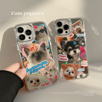 กระดาษเพชรลายสุนัขและแมว Apple น่ารักขนาดเล็ก12นิ้วเคสโทรศัพท์มือถือ iPhone 14/13/12/11/X/x/x/xr เคสโทรศัพท์มือถือ