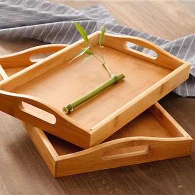 Free Ship Serving Tray with Handles Great for Dinner Trays Tea Tray Bar Tray Breakfast Tray or any Food Tray Bamboo Wooden