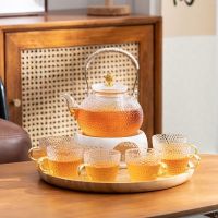 Afternoon tea tea set glass bubble teapot candle tea stove heating health flower tea cup fruit teapot set cup