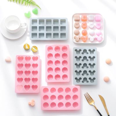 Simple Heart Ice Cube Silicone Mold Frozen Round Chocolate Resin Mould Square Plastic Ice Making DIY Cake Model Party Decoration Ice Maker Ice Cream M