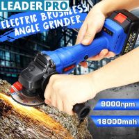 9000rpm Cordless Electric Angle Grinder Polishing Machine Brushless Angle Grinder Cutting Tool black