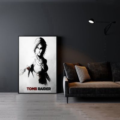 Tomb Raider Pencil Drawing Stile Video Game Poster