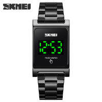 SKMEI 1869 แฟชั่น LED Touch Screen Watch เรืองแสงนาฬิกาผู้ชายกันน้ำแถบเหล็กนาฬิกาอิเล็กทรอนิกส์นาฬิกาธุรกิจนาฬิกาผู้ชาย