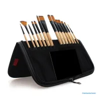 14pcs Paint Brushes Acrylic Watercolor Brush With Pencil Case Storage Bag for School Artists Painting Drawing