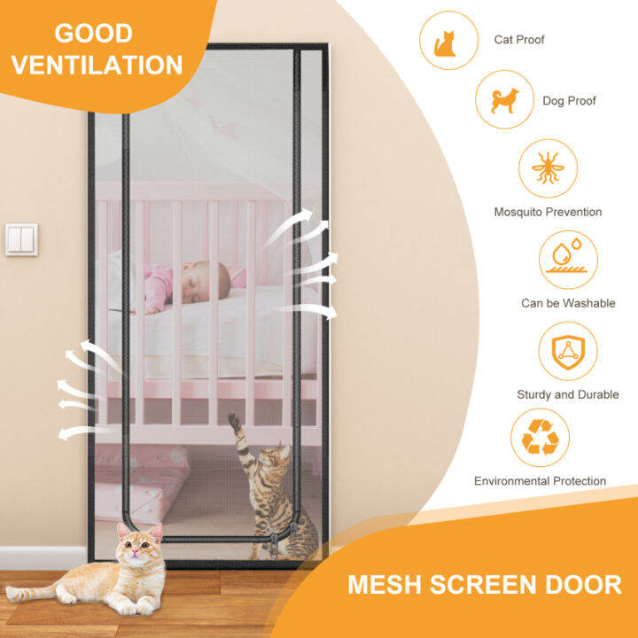 【100 Original+Ready Stock】Heavy Duty Cat Screen Door Prevent Dogs and