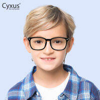 Cyxus เด็กแว่นคอมพิวเตอร์สำหรับป้องกันแสงสีฟ้าตาความเครียด TR90 กรอบเลนส์ใส Eyewear-6082