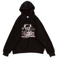 Korea Ulzzang Bear cute Women hoodies sweatshirts Loose Hip Hop Streetwear Tops Vintage Punk Casual Harajuku New Women Clothing