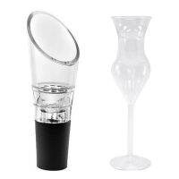 6X Wine Aerator Pourer, Premium Aerating Decanter Spout &amp; 1X Wine Glass Tumbler Female Shape Wine Design Cocktail Drink