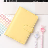 A5A6 Color Macaron Leather Spiral Notebook Cover 6 Hold Office Organizer Stationery Binder Notepad Journal Notebook