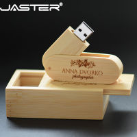 JASTER โลโก้ที่กำหนดเองไม้ USB 2.0แฟลชไดรฟ์4กิกะไบต์64กิกะไบต์16กิกะไบต์หน่วยความจำ U Stick 32กิกะไบต์ Usb Pendrive การถ่ายภาพของขวัญแต่งงานไดรฟ์ปากกา