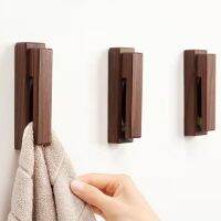 Natural wooden hangers Wooden wall hook-free towel bar scarf robe hook wall-mounted Nordic bathroom rack storage rack