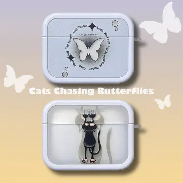 Retro black Butterfly Earphone Case for Apple Airpods 1 2 3 Pro