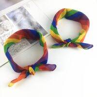 Rainbow Color Bandanas Headband Cute Girls Yoga Running Sports Headwear Long Elastic Hair Band Headscarf Cotton Hair Accessories