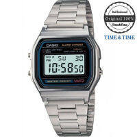 Time&amp;Time Casio Standard นาฬิกาข้อมือผู้ชาย/ผู้หญิง สีเงิน สายสเตนเลส รุ่น A158WA-1DF ใหม่ แท้100%