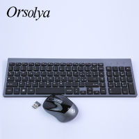 2.4G Wireless Keyboard and Mouse Combo,Italian,German,French Orsolya Compact Silent Full-size Keyboard For PC Computer Laptop