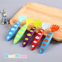 Baby Dishes Silicone Soft Spoon Fork 2Pcs Set Fall Prevention Tableware Set Learn To Eat Training Feeding Spoon Kids Accessories Bowl Fork Spoon Sets