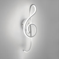 Metal LED Musical Note Wall Lamp Bedside Spiral Night Light Modern Hallways Bedroom Living Room Restaurant Decoration Lighting