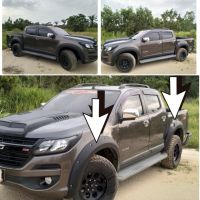 คิ้วล้อ Chevrolet Colorado ขนาด 6 นิ้วมีหมุดสีดำด้าน ใส่ยกสูง  4 ประตู ใส่ปี 2016 17 18 19 2020