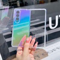 For Samsung Z Fold 3 Case Transparent laser Fold Cases for Samsung Galaxy Z Fold 4 ZFold4 Shockproof Hard Back cover Accessories