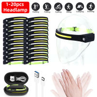 120PCS COB LED Headlamp 4 Lighting Modes Head Light Outdoor Waterproof Headlight USB Rechargeable Work Torch Light For Fishing