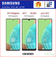 Amoled A715FD LCD สำหรับ Samsung Galaxy A71 2020จอแสดงผลกรอบ6.7 "SM-A715F A715 LCD หน้าจอสัมผัสจอแสดงผลแผงประกอบ