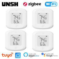 Tuya Smart Wifizigbee อุณหภูมิและความชื้น Sensor เครื่องวัดอุณหภูมิความชื้นในร่มพร้อมจอแสดงผล LCD รองรับ Alexa Home