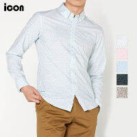 icon (ไอคอน) เสื้อเชิ้ตผู้ชายแขนยาว ผ้าคอตตอน พิมพ์ลายกราฟิก มีให้เลือก 5 ลาย