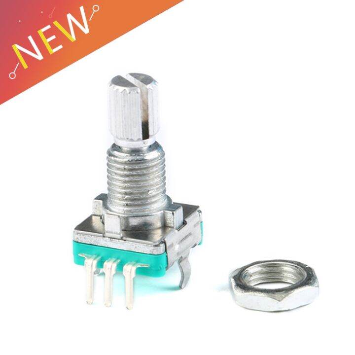 2pcs/lot EC11 Metal Rotary Encoder Push Button 5Pin Handle Long 15MM ...