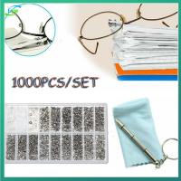 EYEGLASSES SHOP 1000PCs แฟชั่น แว่นสายตา ผ้าฝ้าย ไขควง แว่นตา แว่นกันแดด ชุดเครื่องมือซ่อม สกรูซ่อมแว่นตา คละชุด สกรูน๊อต ไขควง คละชุด