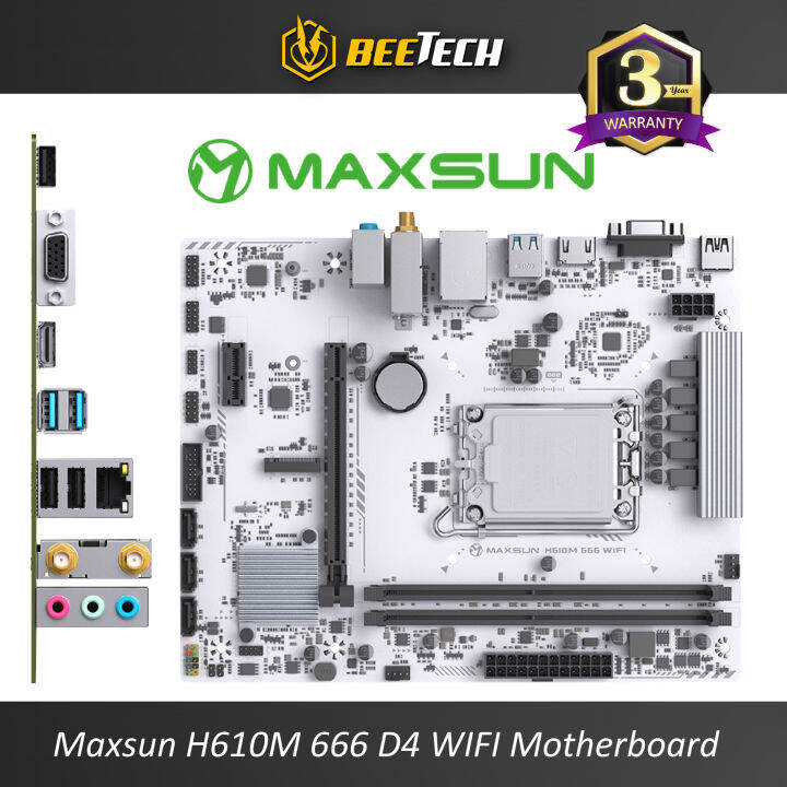 Maxsun H610M 666 D4 WIFI White Motherboard | Lazada