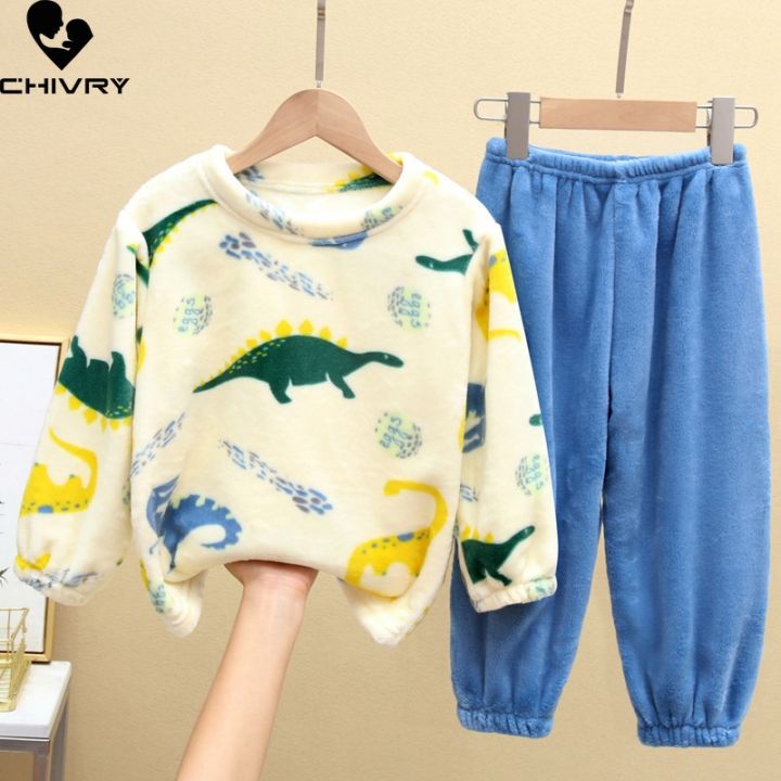 good-baby-store-new-autumn-winter-kids-boys-girls-warm-flannel-pajamas-sets-cartoon-long-sleeve-o-neck-tops-with-pants-sleeping-clothing-set