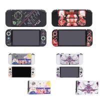 Cool Dock Charger Stand Hard Case Crystal Shell สำหรับ Nintendo Switch Oled NS Joy-Con Controller TPU Soft Cover Protector Skin